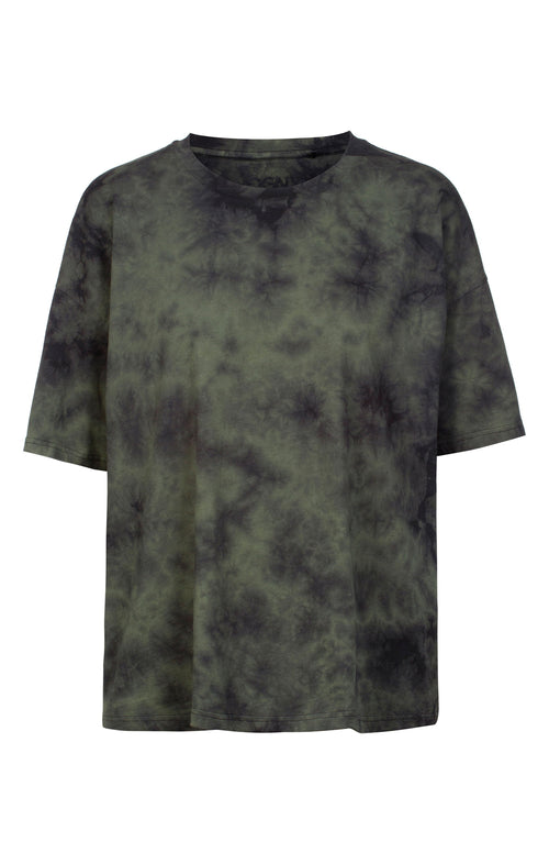 Ognx Boxy T-Shirt Batik Bio Baumwolle - grün Auslauf