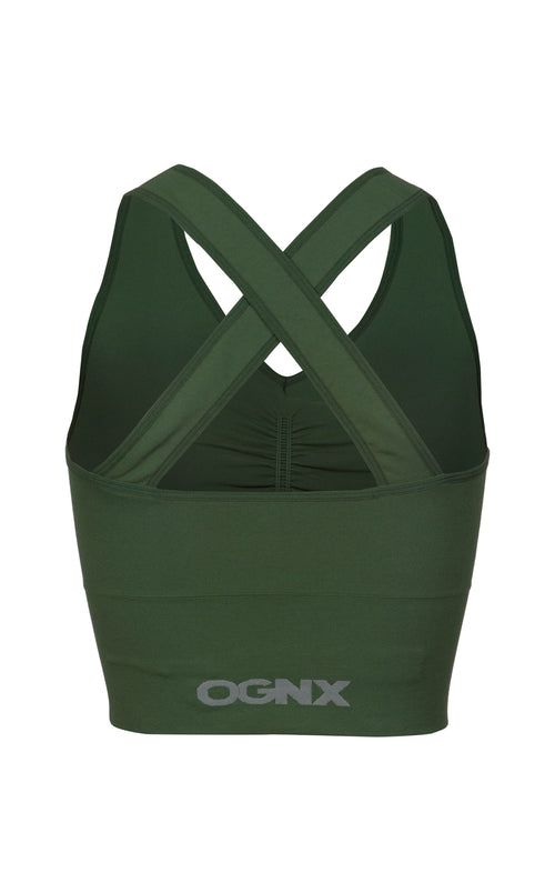 Ognx Yoga BH Cropped - Mittlerer Halt - Polyester ♻️ - grün Blitzverkäufe