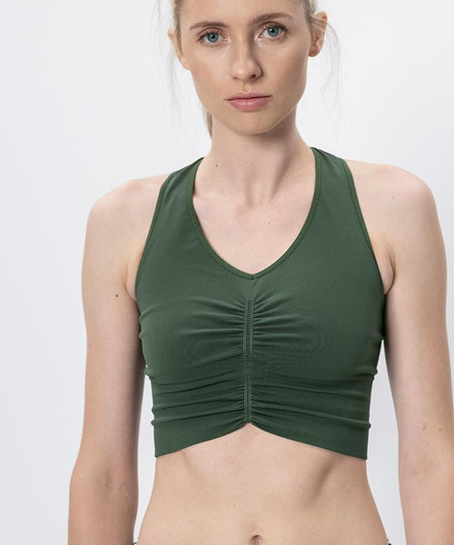 Ognx Yoga BH Cropped - Mittlerer Halt - Polyester ♻️ - grün Blitzverkäufe