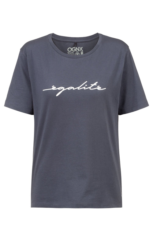 Ognx Loose T-Shirt Egalite Bio Baumwolle - grau Fabrikpreis