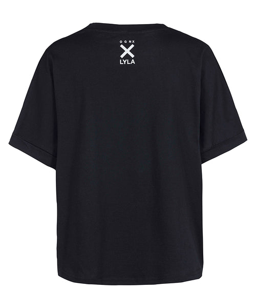 Ognx Boxy T-Shirt Good Karma Crew by LYLA Soul Yoga - schwarz Saisonschlussverkauf