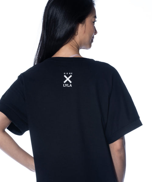 Ognx Boxy T-Shirt Good Karma Crew by LYLA Soul Yoga - schwarz Saisonschlussverkauf