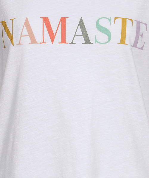 Ognx Sommer T-Shirt Namaste Bio Baumwolle - weiß Cyber Monday