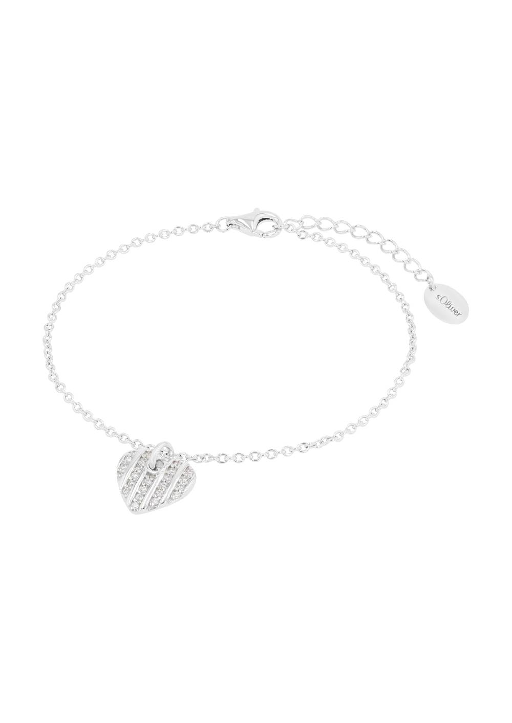 s.Oliver Silber-Armkette mit Herz-Motiv 50% Rabatt für begrenzte Zeit