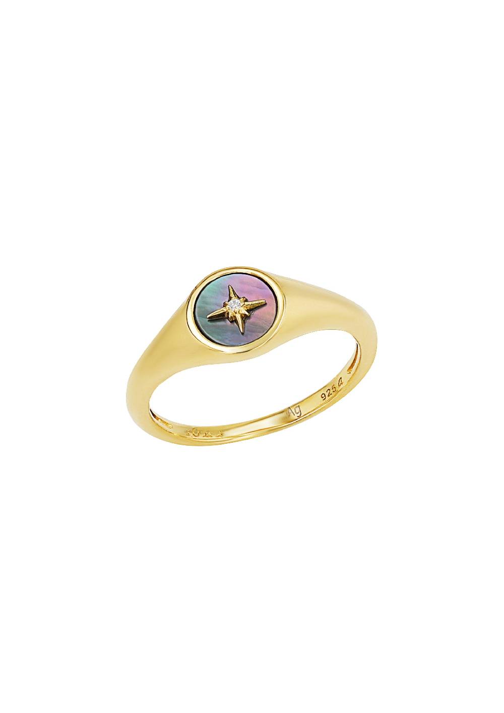 s.Oliver gelbvergoldeter Silber-Ring mit Stern-Motiv Online