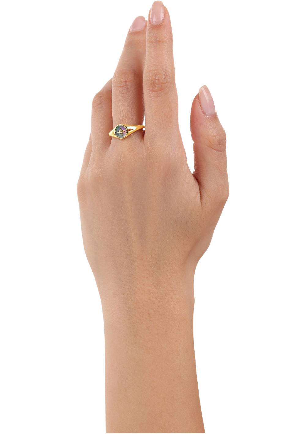 s.Oliver gelbvergoldeter Silber-Ring mit Stern-Motiv Online