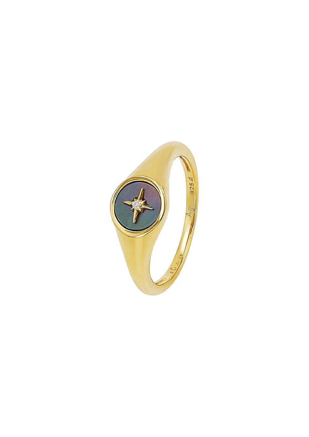 s.Oliver gelbvergoldeter Silber-Ring mit Stern-Motiv Online