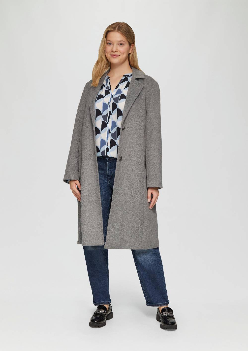 s.Oliver Viskose-Bluse mit Raffdetails und All-over-Print Flash Sale