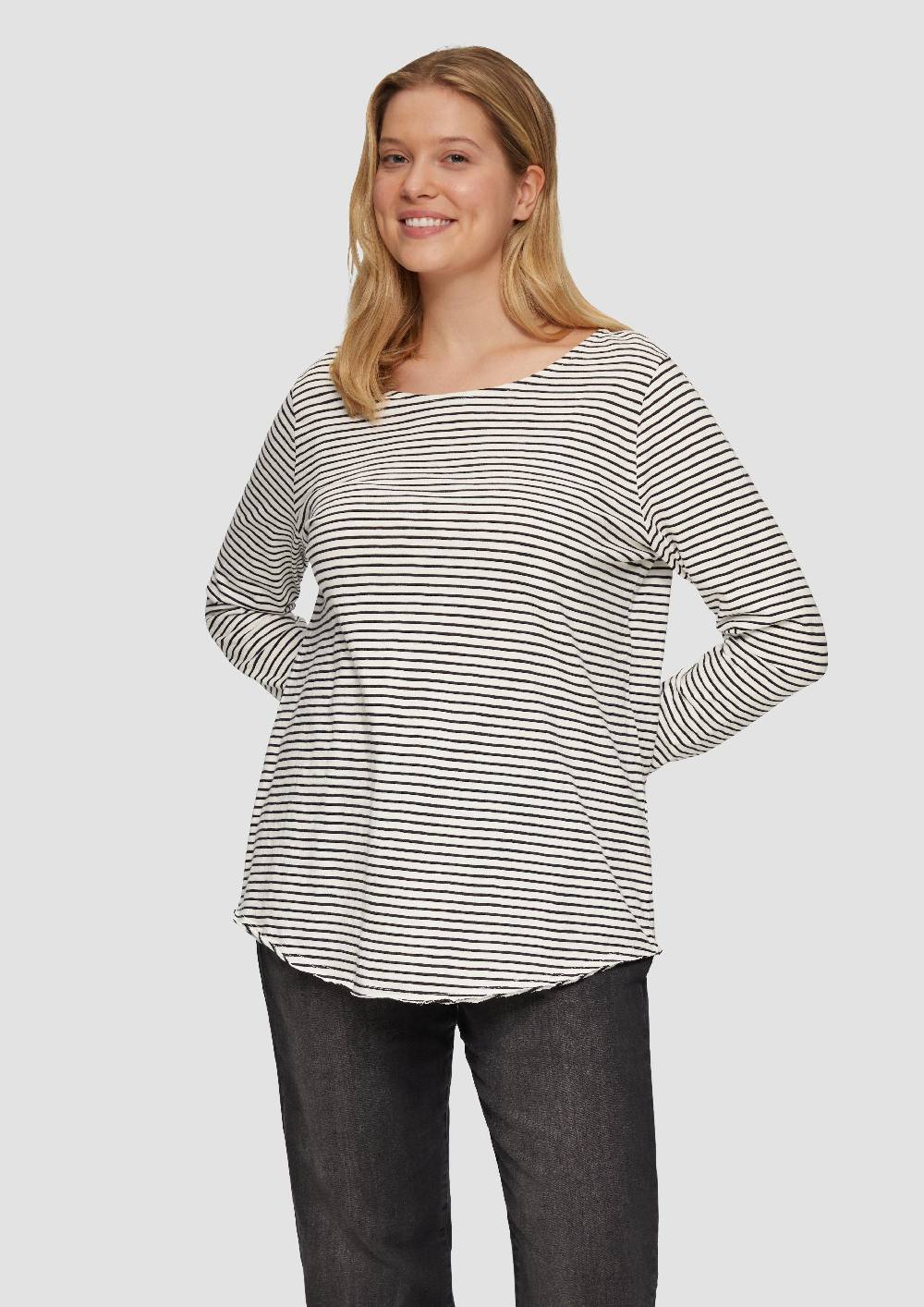 s.Oliver Longsleeve mit Flammgarnstruktur und Rundhalsausschnitt Begrenztes Angebot