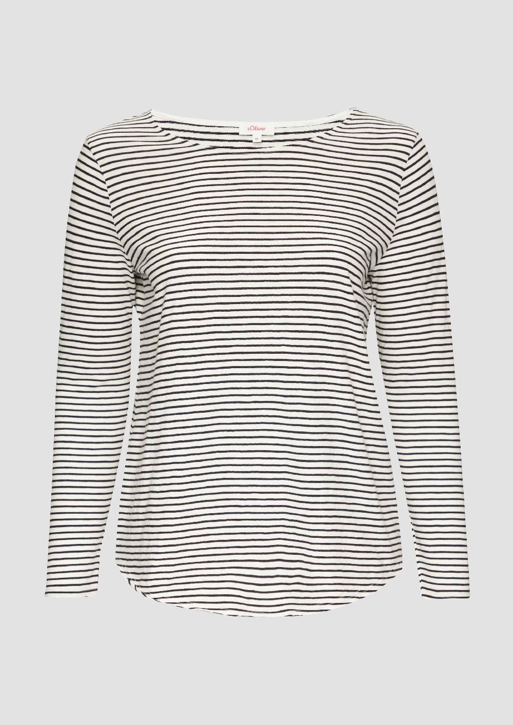 s.Oliver Longsleeve mit Flammgarnstruktur und Rundhalsausschnitt Begrenztes Angebot