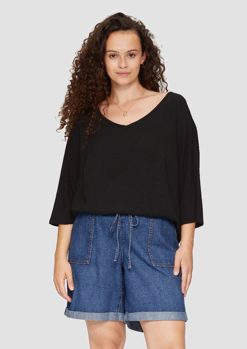 s.Oliver Shirt im Fabricmix und Loose Fit Black Friday
