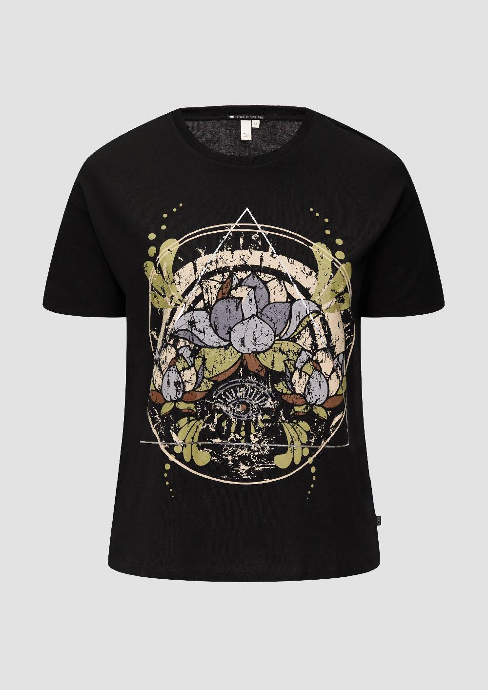 s.Oliver Print-T-Shirt mit überschnittenen Schultern Weihnachtsangebot