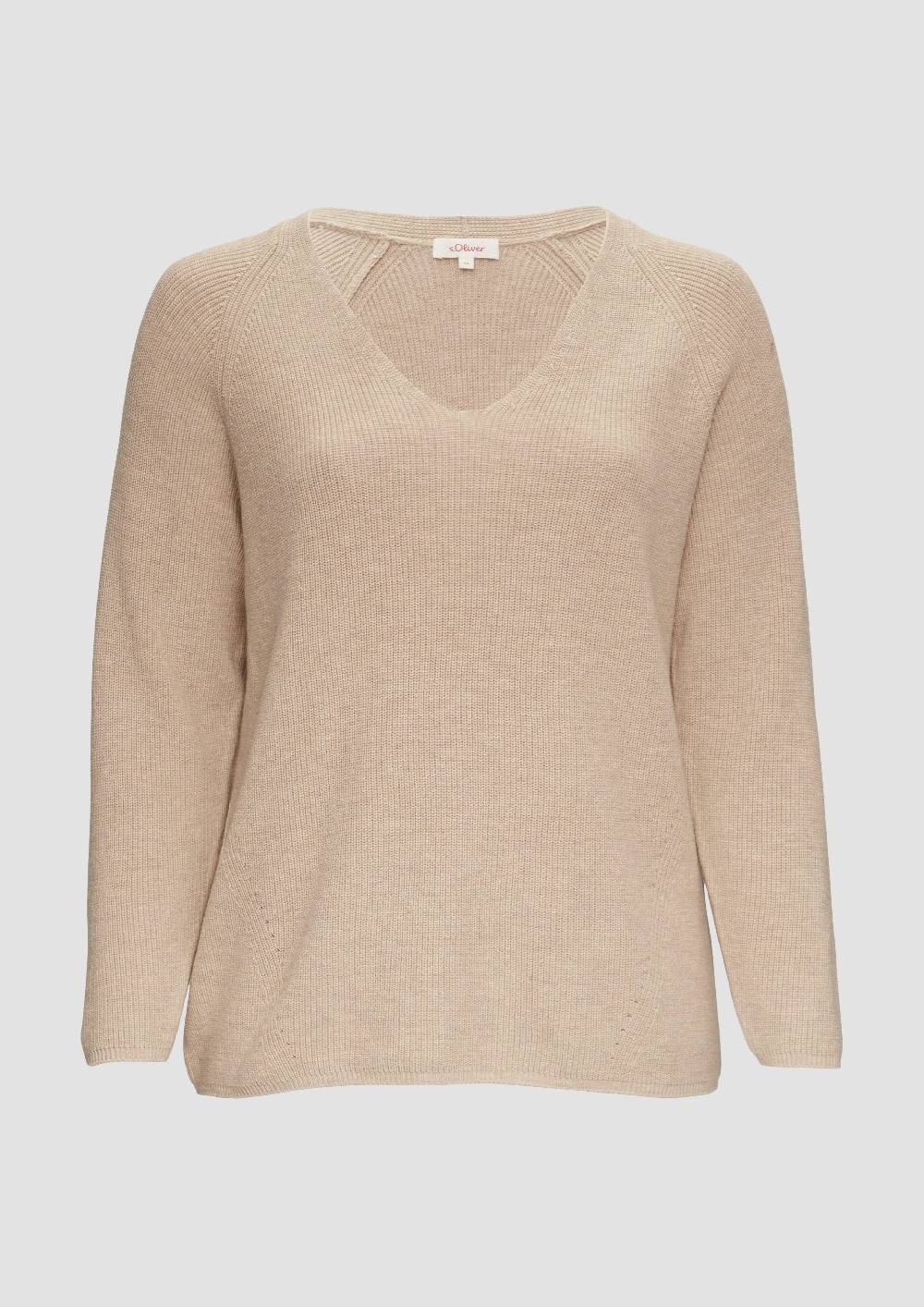 s.Oliver Strickpullover mit V-Ausschnitt im Loose Fit Räumungsverkauf