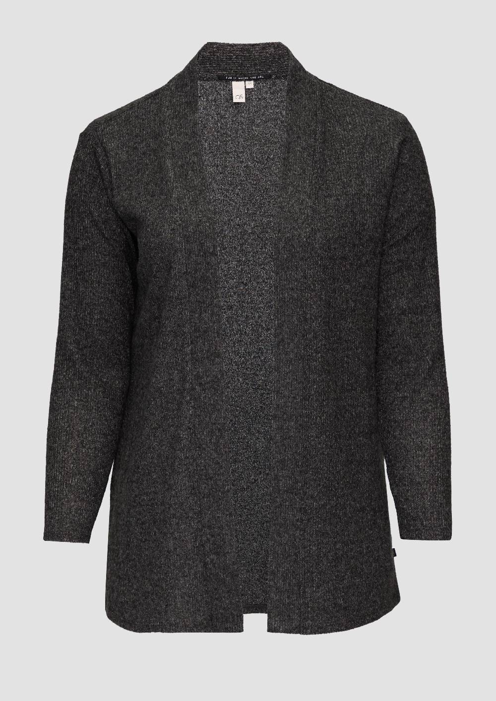 s.Oliver Gerippter Long-Cardigan in melierter Optik Tiefpreis