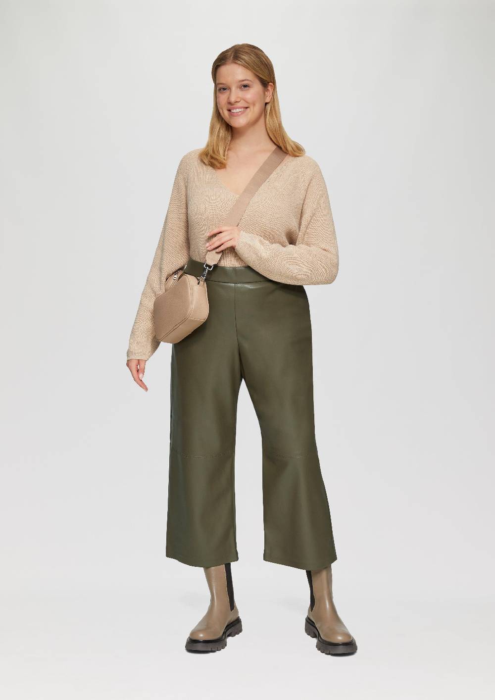s.Oliver Culotte aus Lederimitat mit Nahtdetails Kostenlose Rückgabe