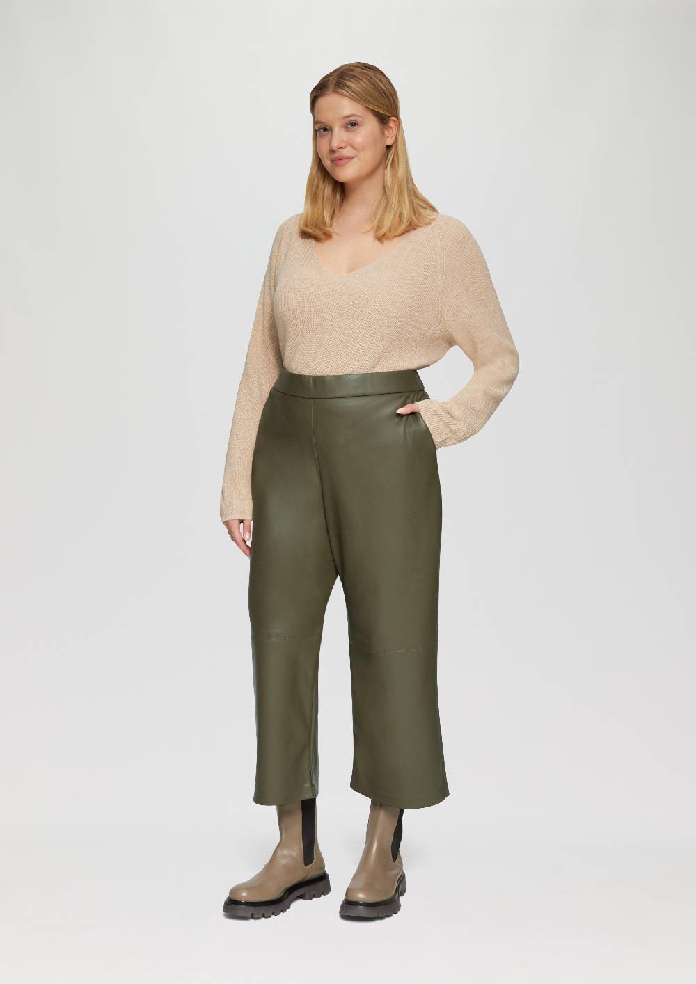 s.Oliver Culotte aus Lederimitat mit Nahtdetails Kostenlose Rückgabe