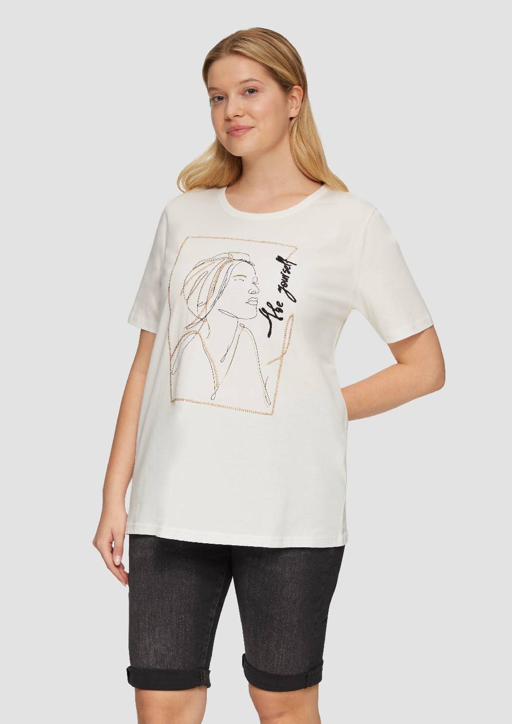 s.Oliver T-Shirt mit Stickerei-Artwork Begrenzte Freigabe