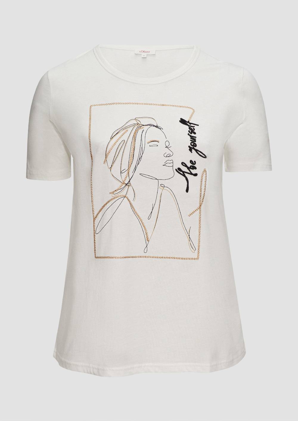 s.Oliver T-Shirt mit Stickerei-Artwork Begrenzte Freigabe