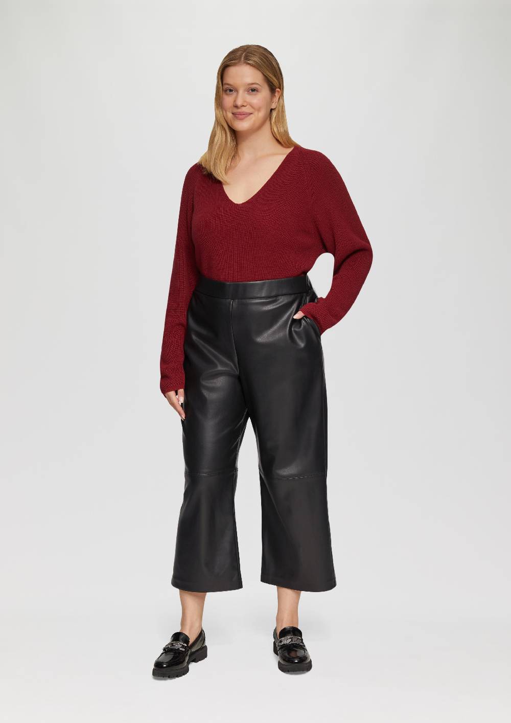 s.Oliver Culotte aus Lederimitat mit Nahtdetails Bis zu 50% Rabatt