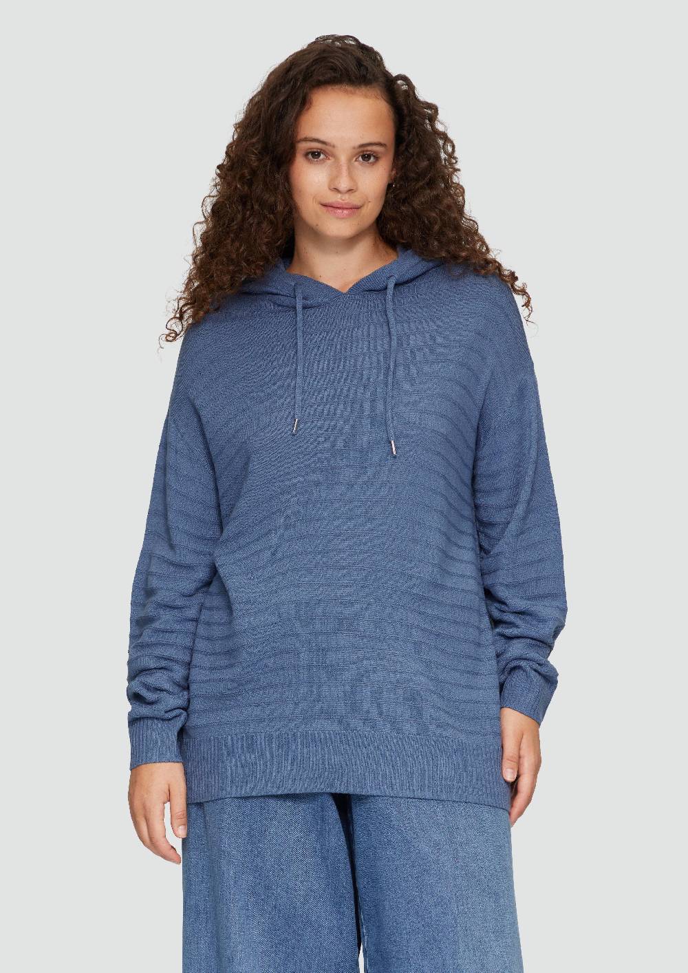 s.Oliver Strukturierter Strickpullover mit Kapuze Speichern exportieren
