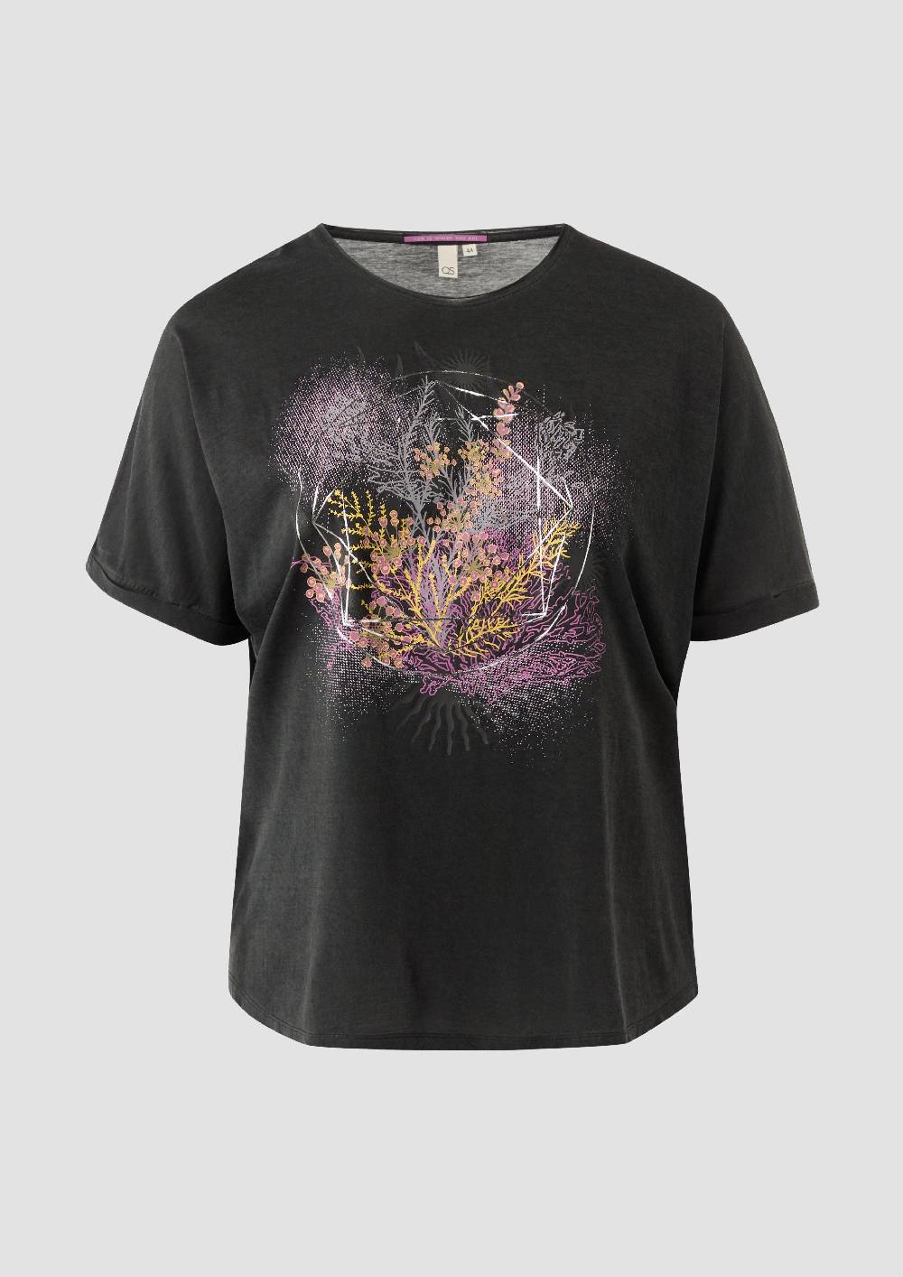 s.Oliver Oversize-Shirt mit Rundhalsausschnitt und Frontprint Im Verkauf