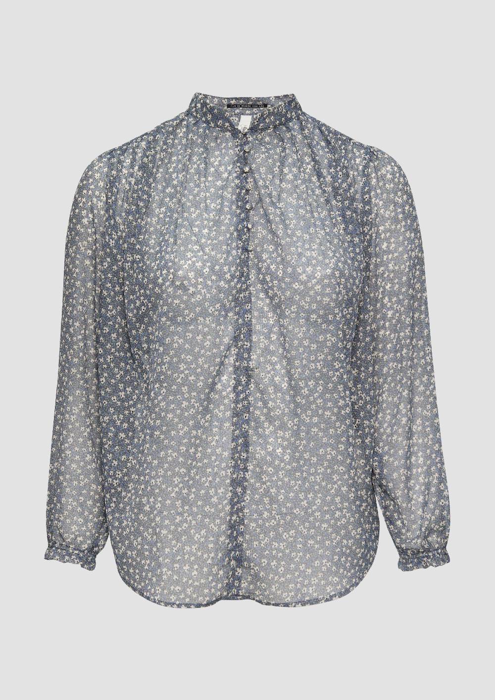 s.Oliver Leicht transparente Chiffonbluse mit Puffärmeln Online
