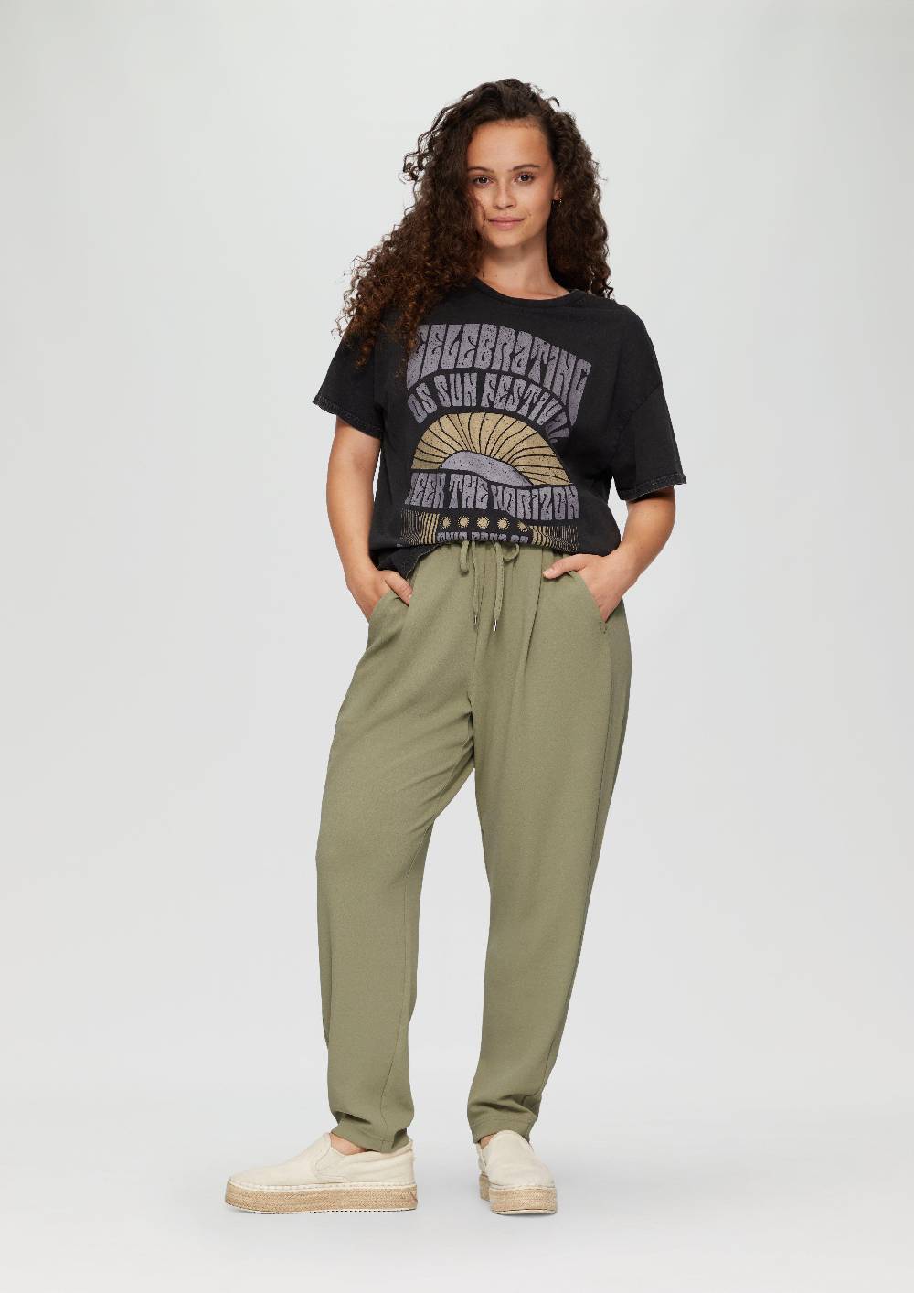 s.Oliver Jogpants aus Interlock-Crêpe Verkauf