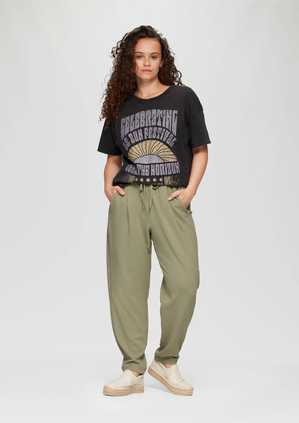 s.Oliver Jogpants aus Interlock-Crêpe Verkauf