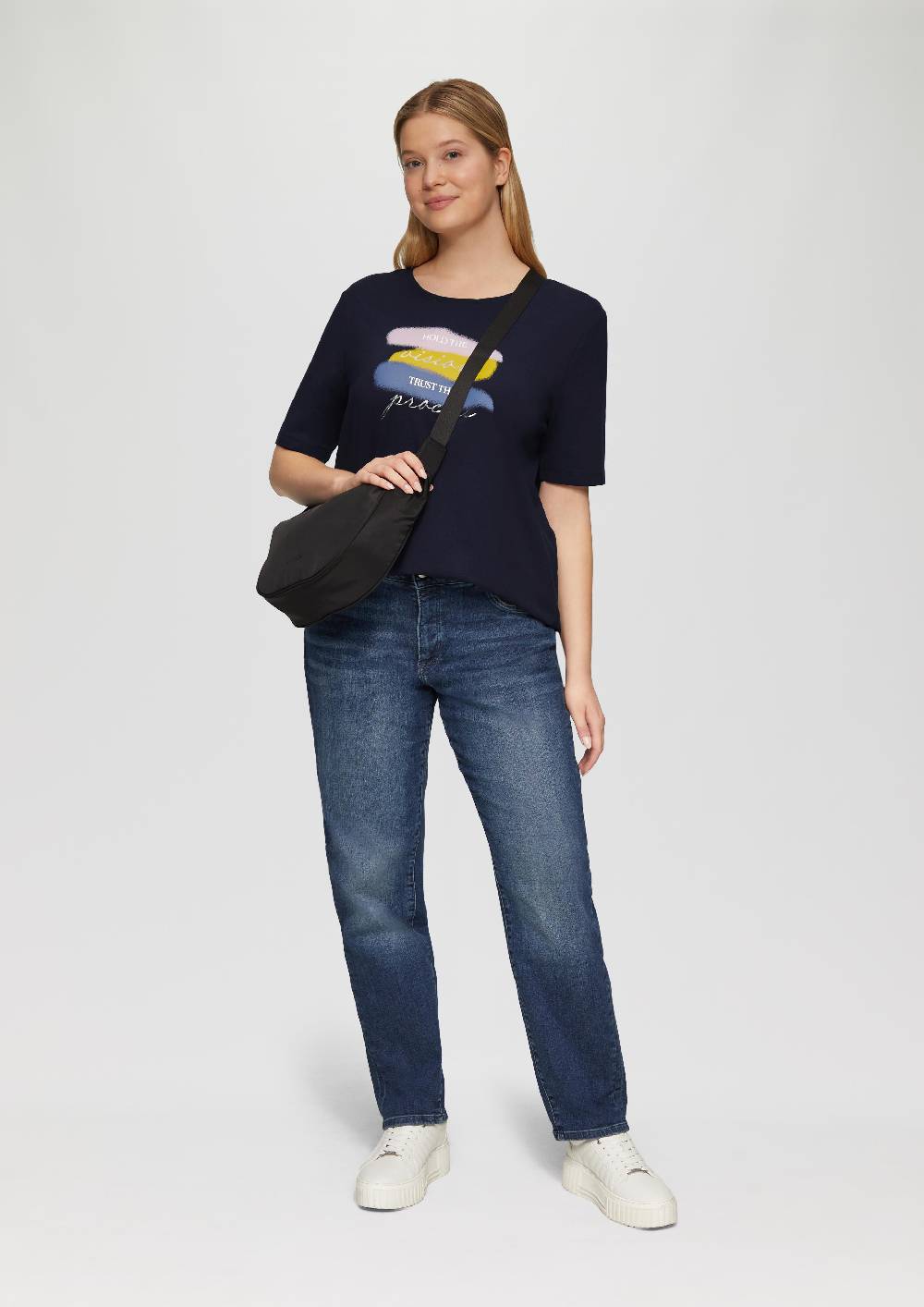 s.Oliver T-Shirt mit Rundhalsausschnitt und Front-Print Fabrik Onlineshop