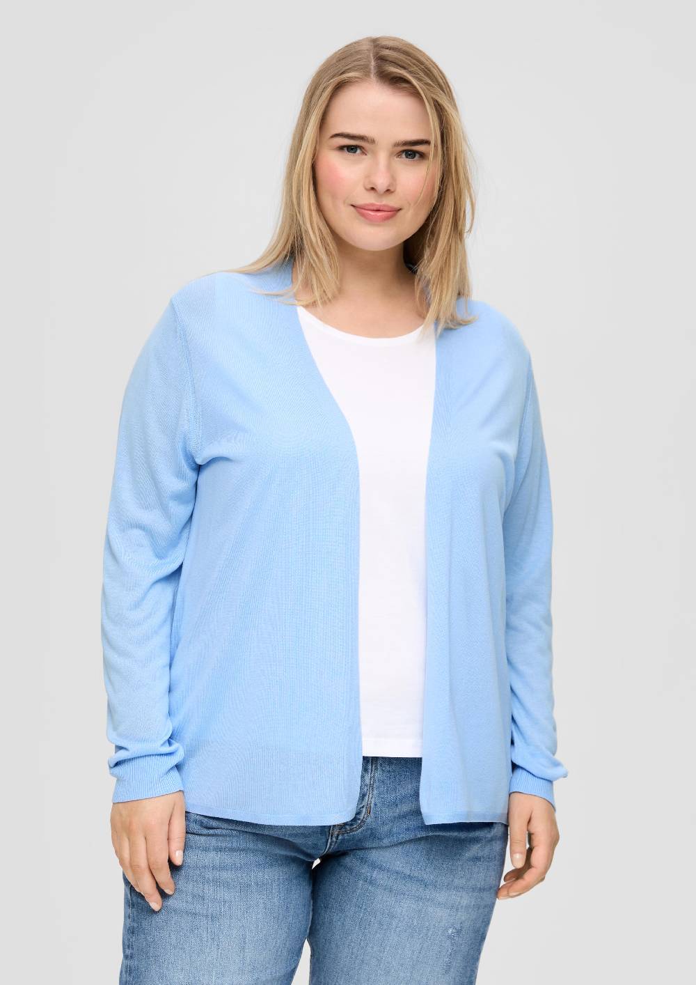 s.Oliver Strickjacke aus Viskose-Stretch mit Rippbündchen Online Shopping