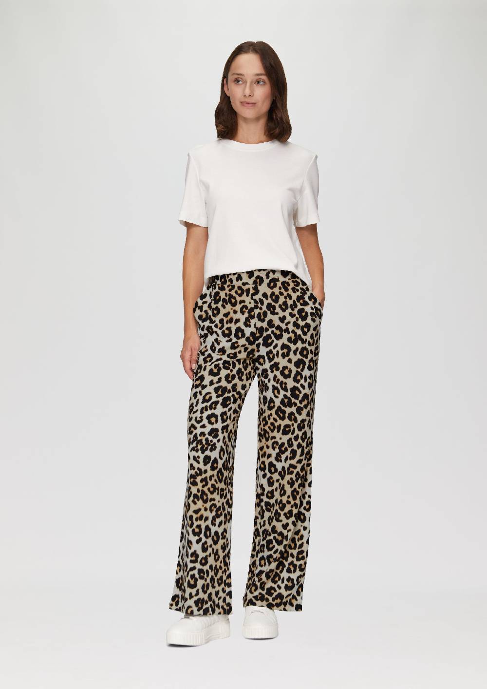 s.Oliver Hose mit Wide Leg aus strukturiertem Jersey Vatertagsangebot