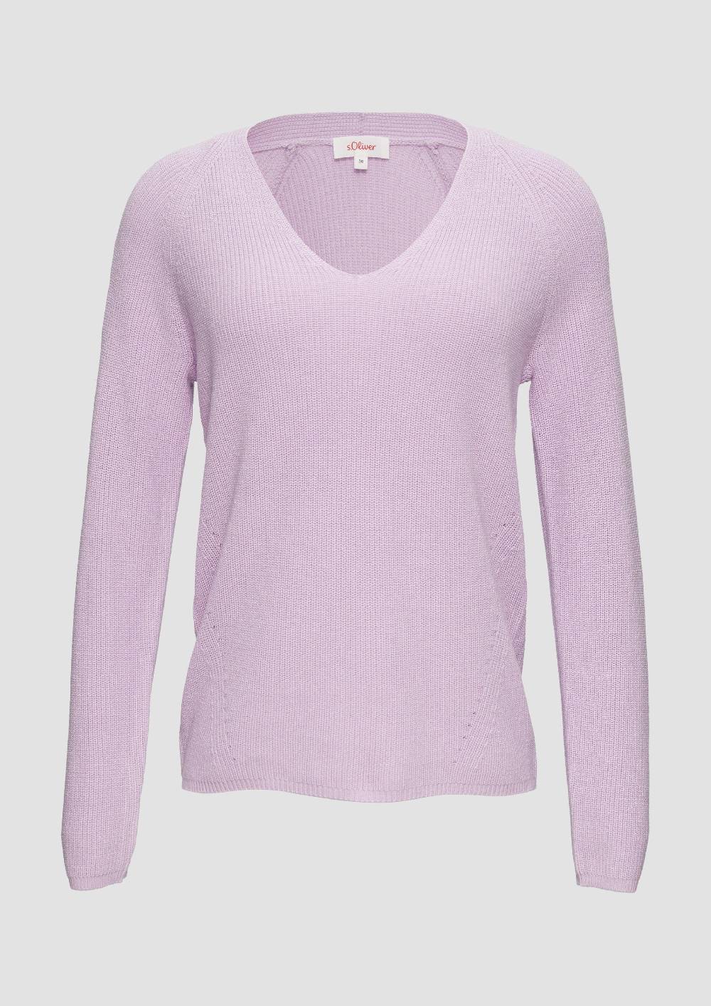 s.Oliver Strickpullover mit V-Ausschnitt und Raglan-Ärmeln Valentinstagsangebot