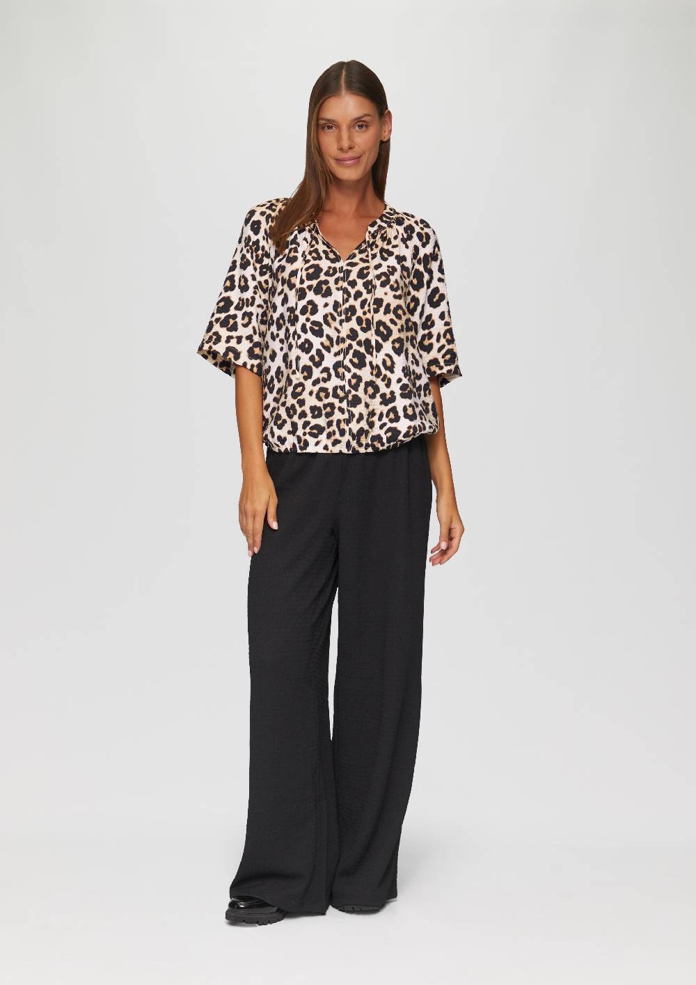 s.Oliver Strukturierte Bluse im O-Shape mit Raffdetails Top Angebot