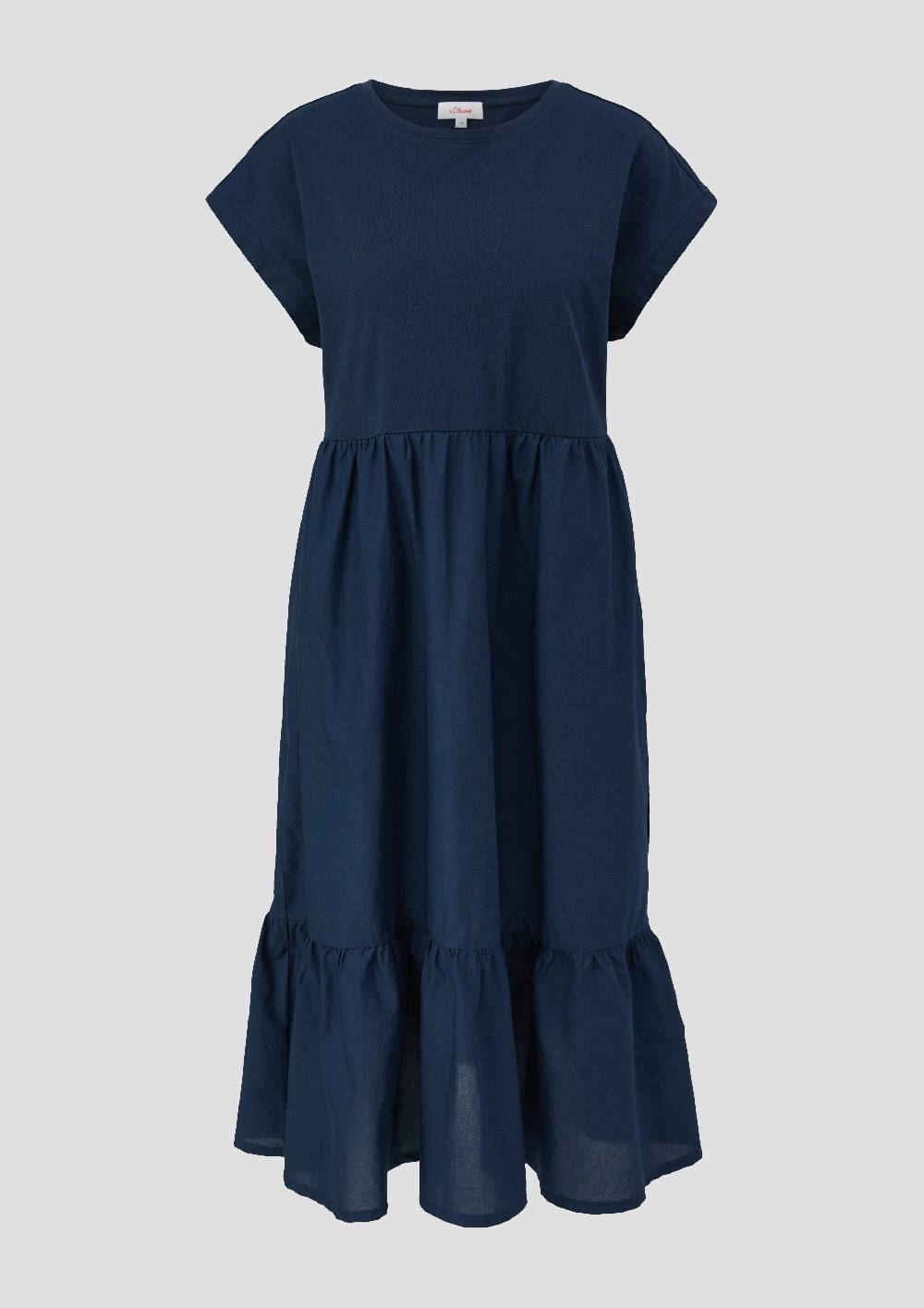 s.Oliver Luftiges Baumwollkleid im Fabricmix und Relaxed Fit Neueste Mode