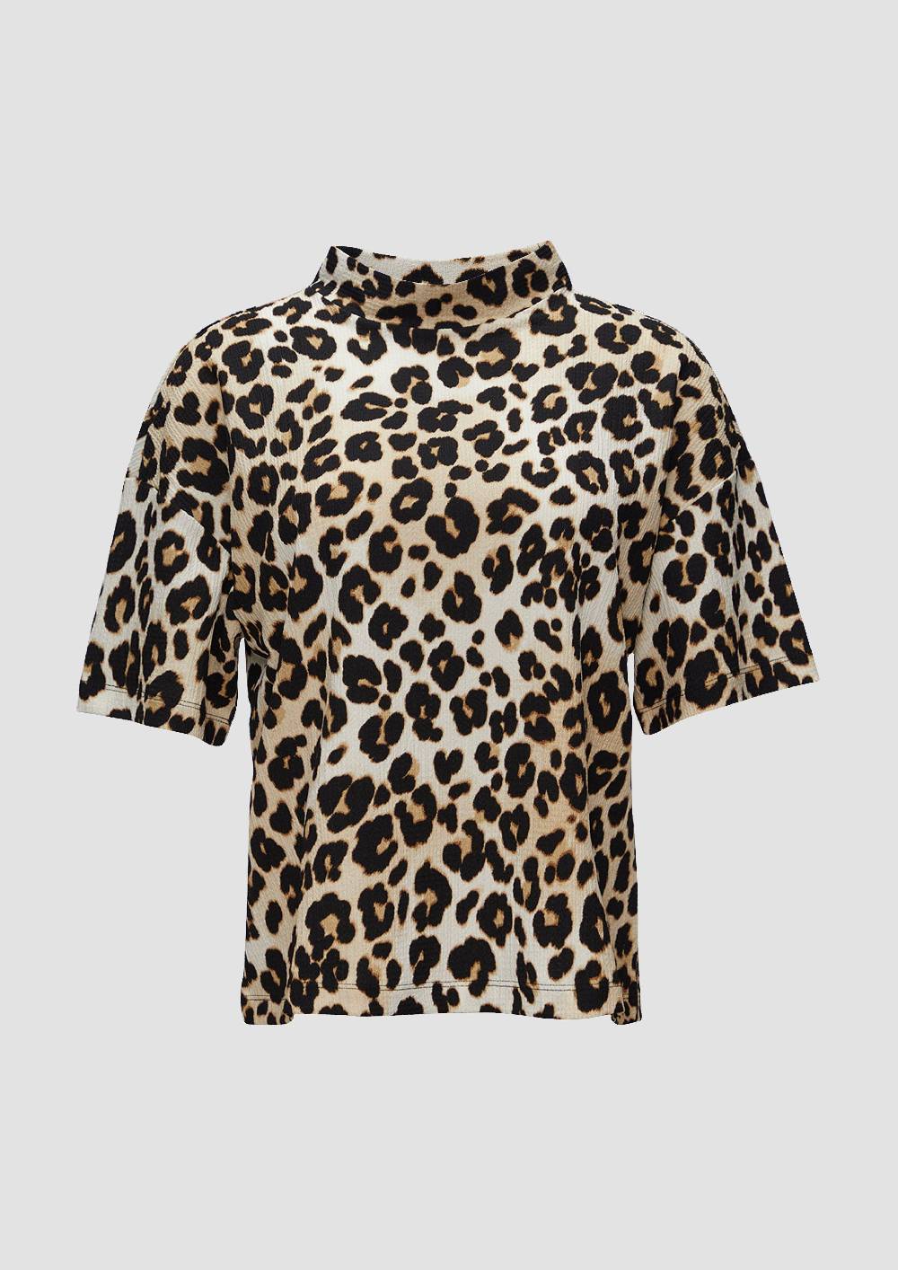 s.Oliver Crêpe-Shirt mit Stehkragen Online Outlet