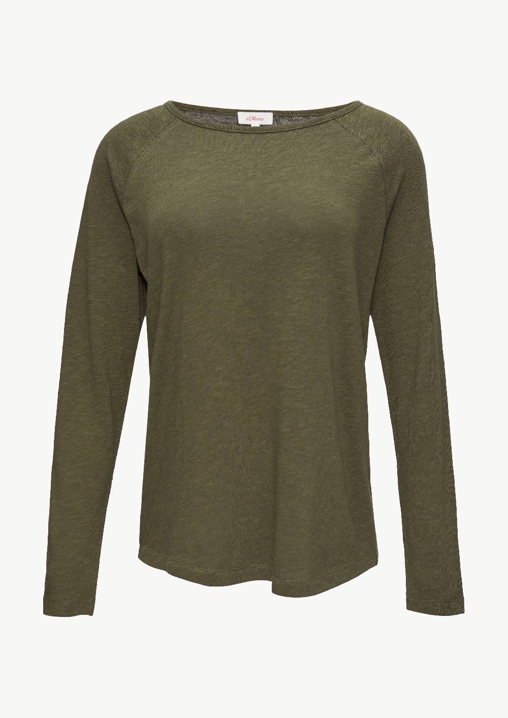 s.Oliver Langarmshirt mit Flammgarnstruktur und Raglanärmeln Räumungsverkauf