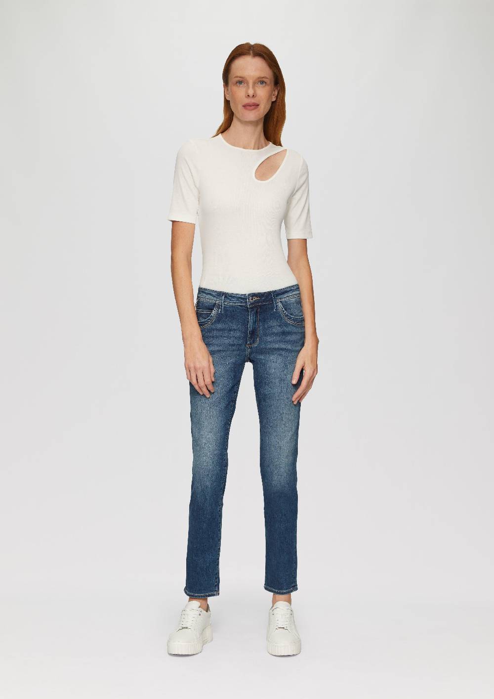 s.Oliver Jeans Betsy / Slim Fit / Mid Rise / Slim Leg / mit Zipp-Detail Kostenlose Rückgabe