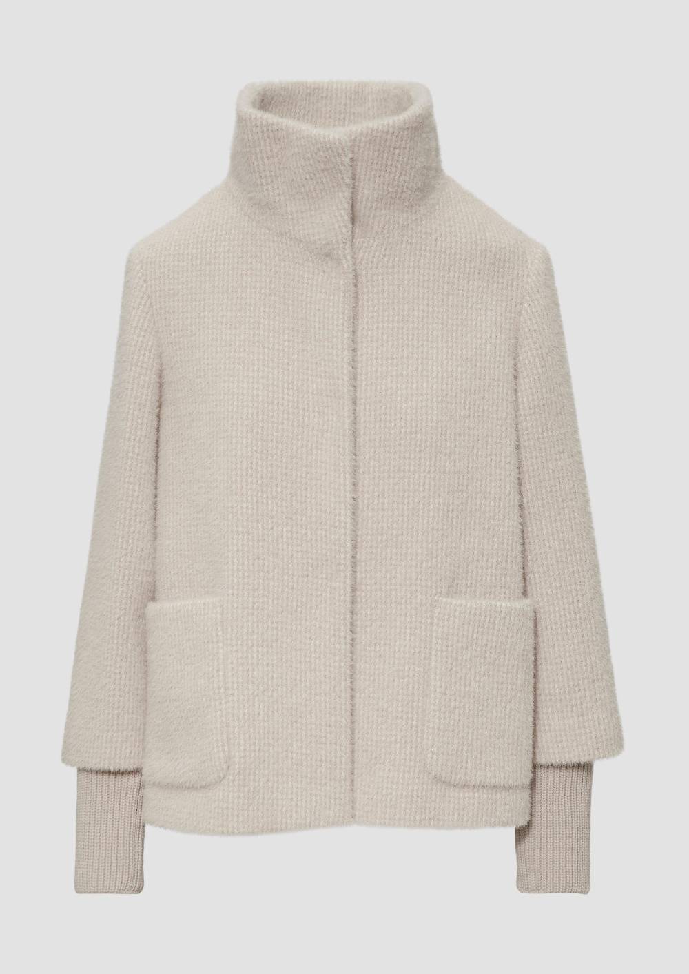 s.Oliver Flauschige Jacke mit Strickbündchen am Ärmel Bis zu 65% Rabatt
