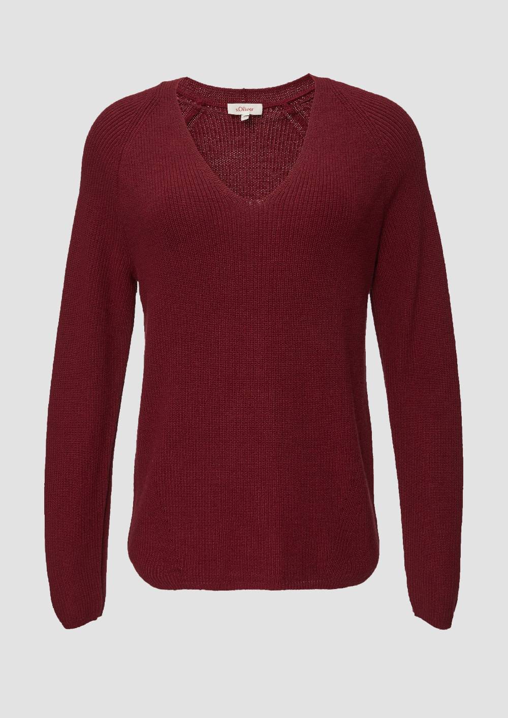 s.Oliver Strickpullover mit V-Ausschnitt aus Baumwollmix Discount Store für neue Produkte