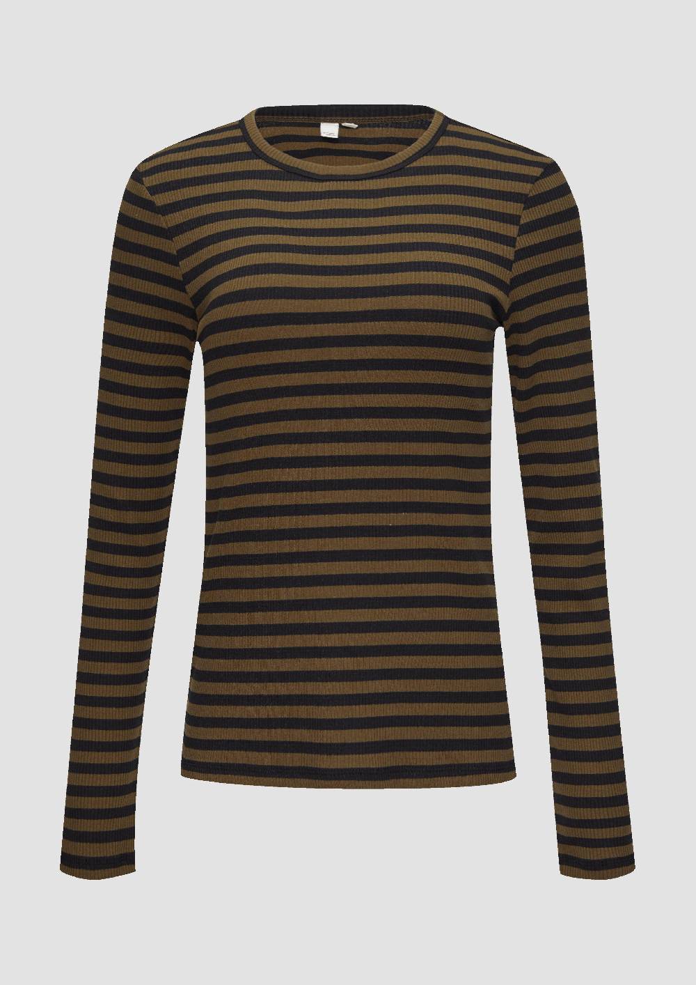 s.Oliver Geripptes Longsleeve im Slim Fit 2025