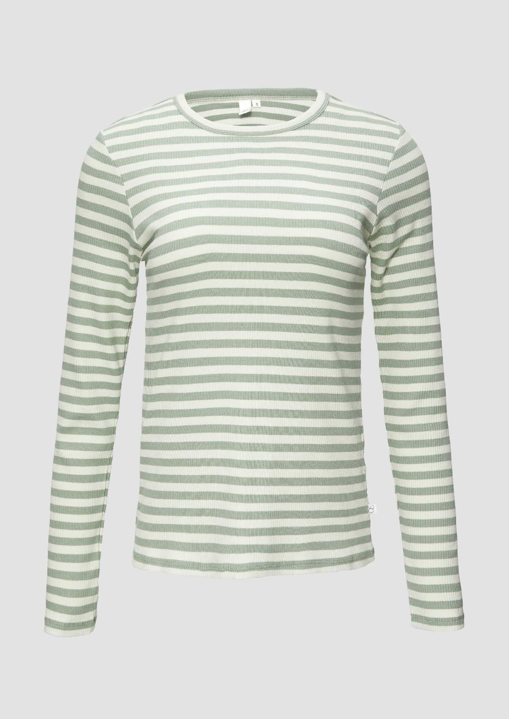 s.Oliver Geripptes Longsleeve im Slim Fit Online
