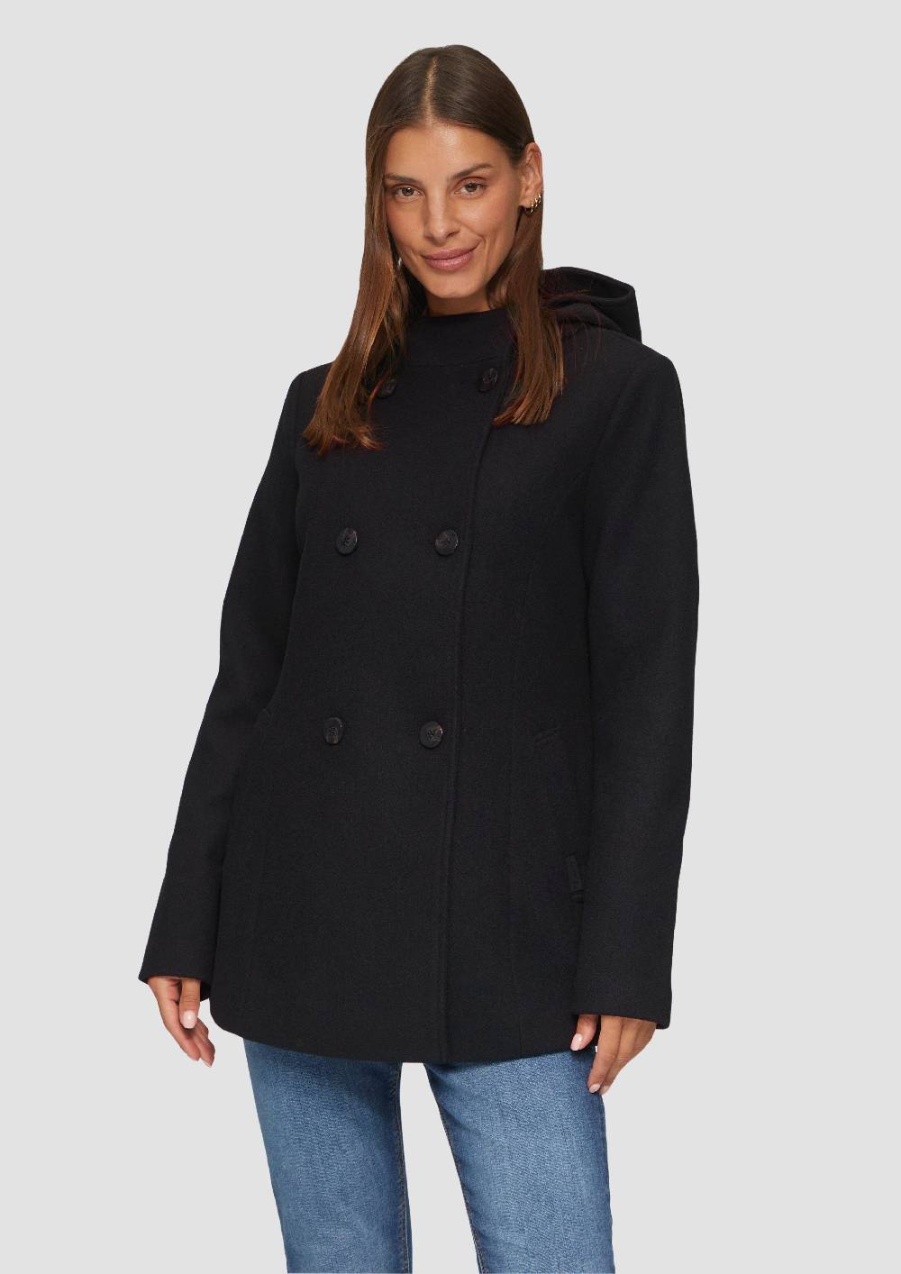 s.Oliver Jacke mit Kapuze in Wolloptik Auslauf