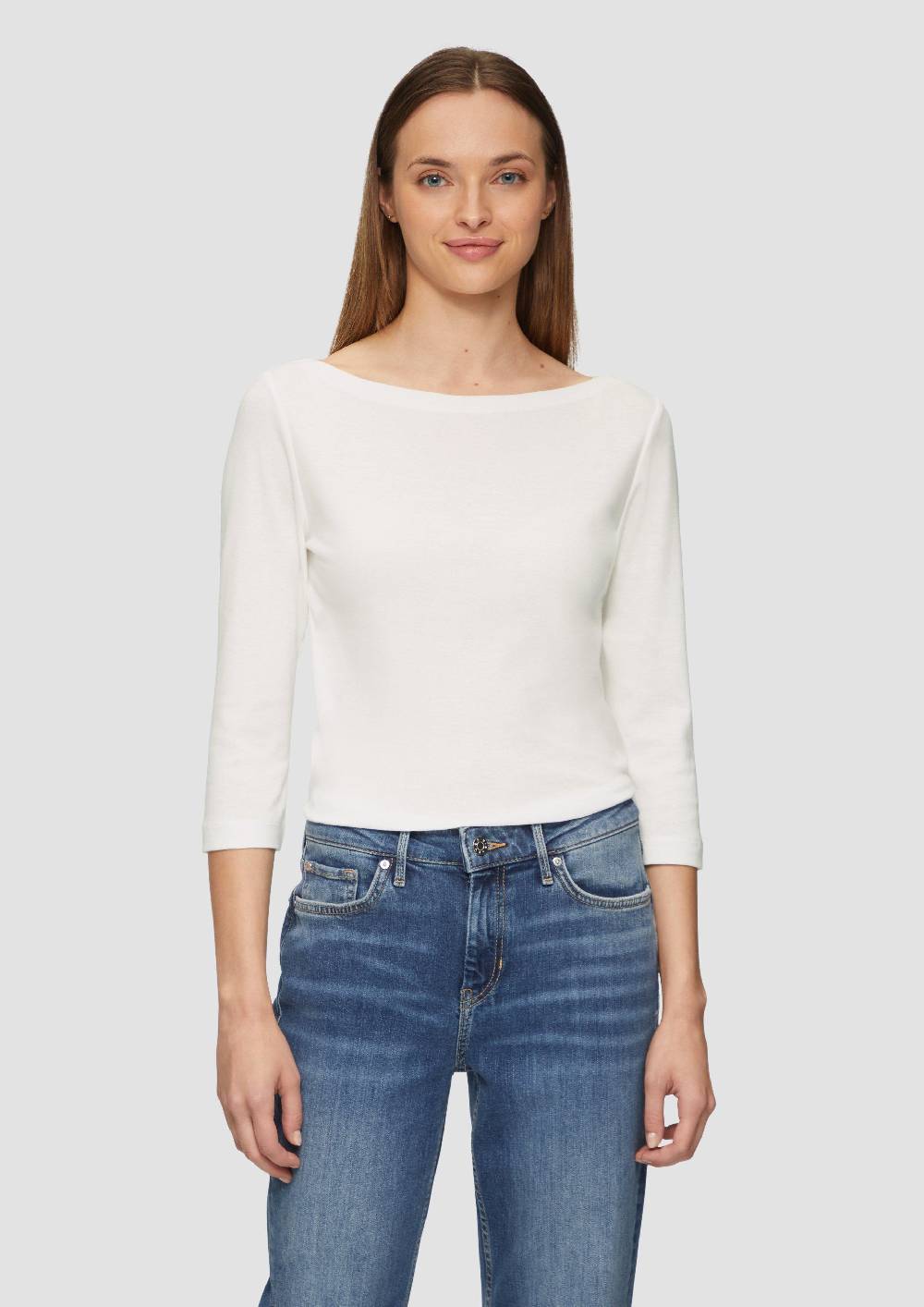 s.Oliver T-Shirt mit 3/4-Arm und U-Boot Ausschnitt im Angebot