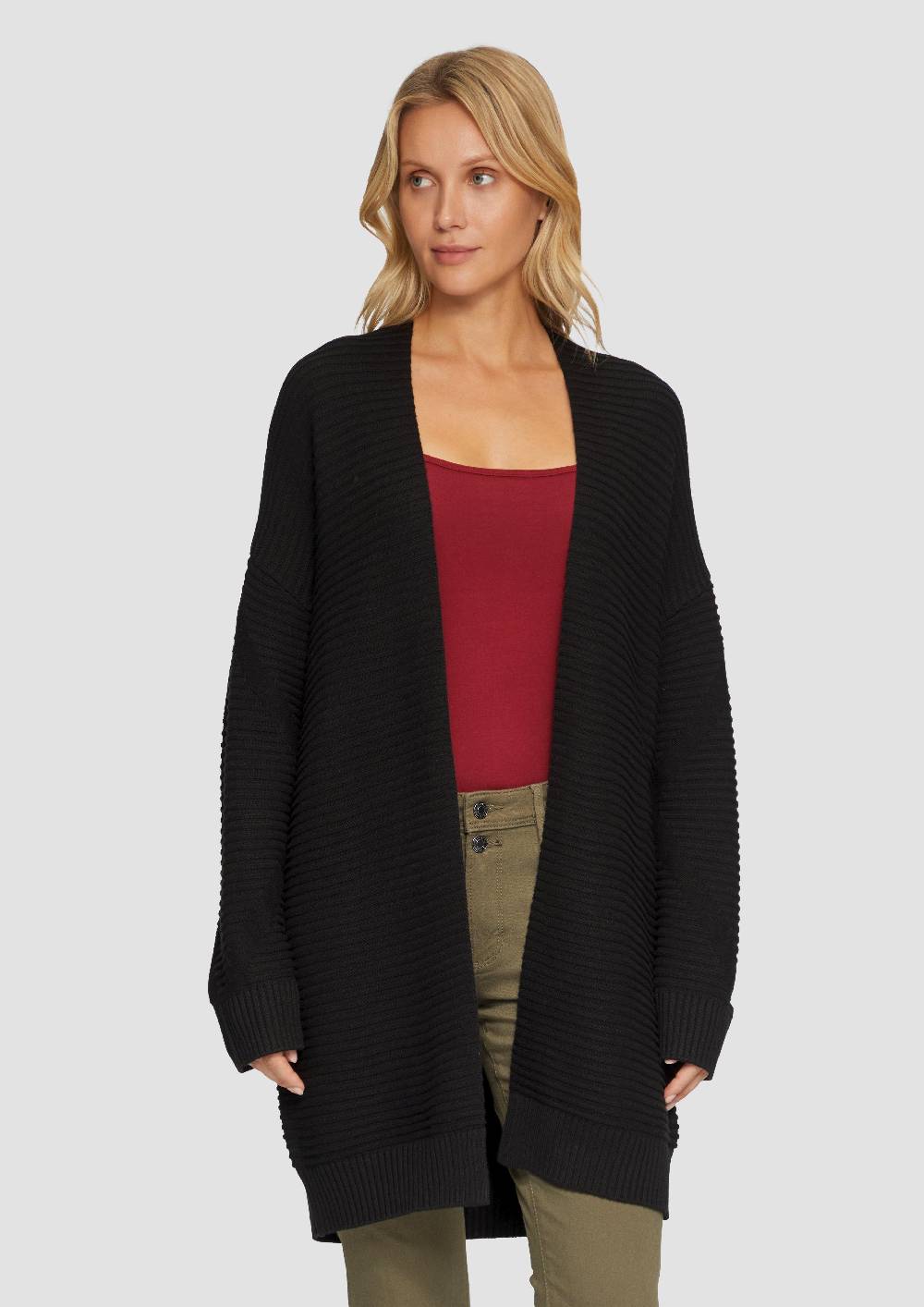 s.Oliver Strickjacke im Oversize-Look mit Ottoman-Struktur Fabrikverkauf