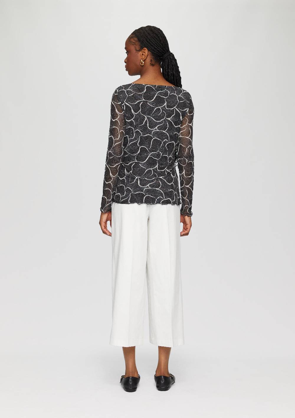 s.Oliver Mesh-Shirt mit U-Boot-Ausschnitt Kostenloser Versand