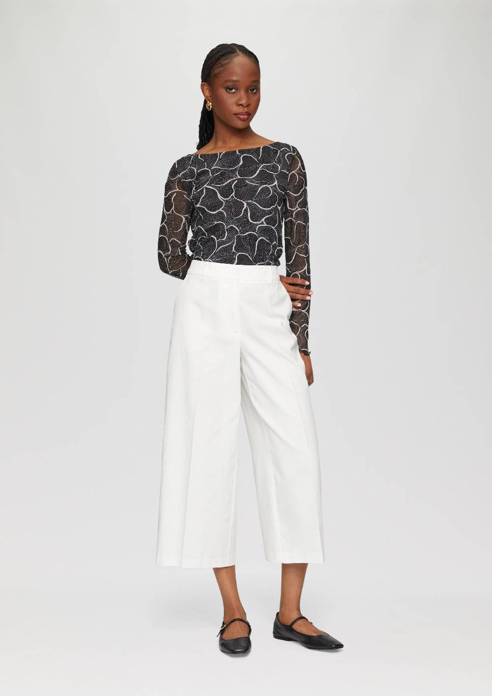 s.Oliver Mesh-Shirt mit U-Boot-Ausschnitt Kostenloser Versand