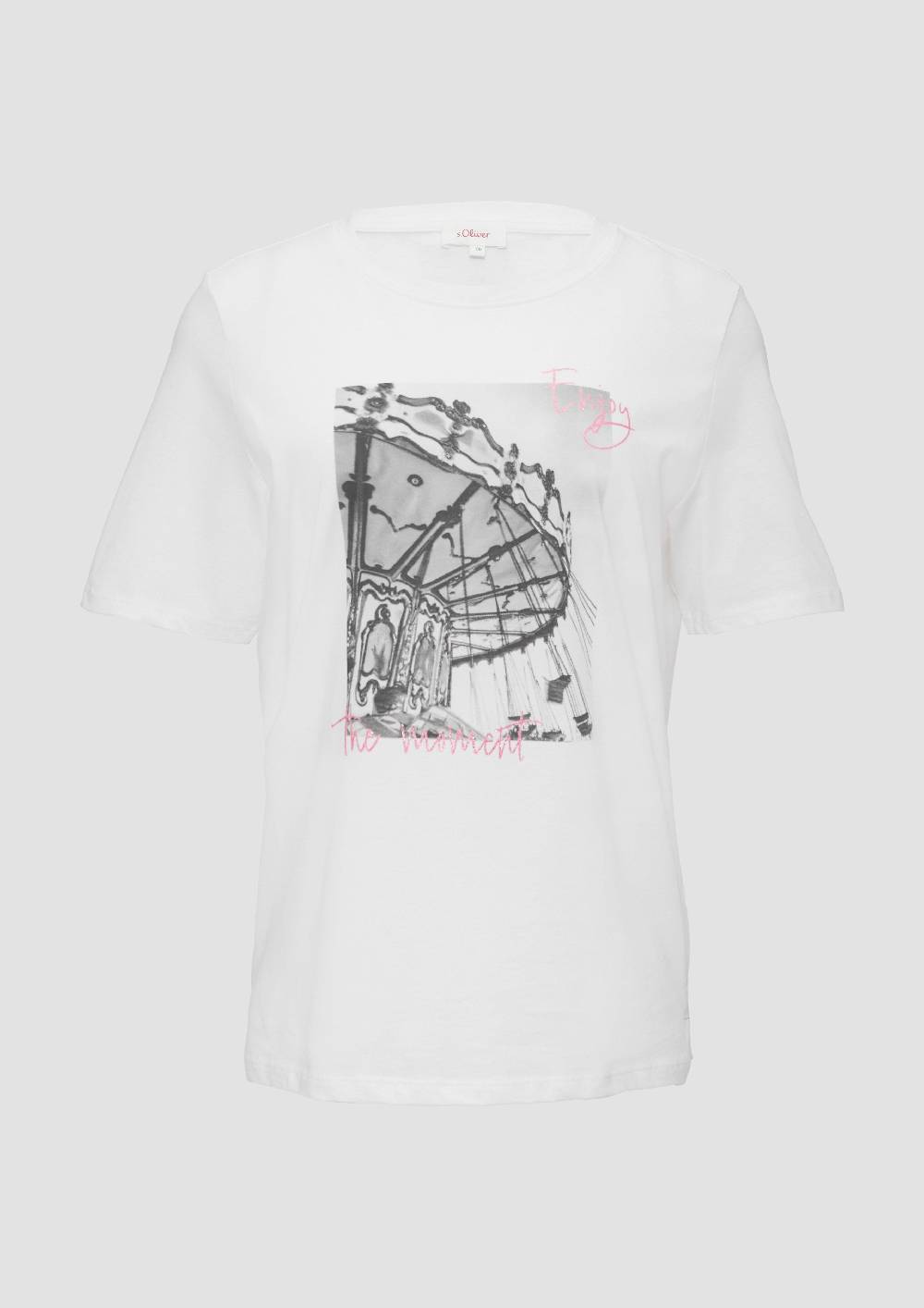 s.Oliver T-Shirt mit Frontprint und Glitzer-Detail Rabatt