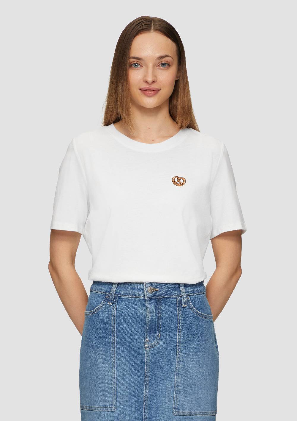 s.Oliver T-Shirt mit Frontprint und Glitzer-Detail Günstig kaufen