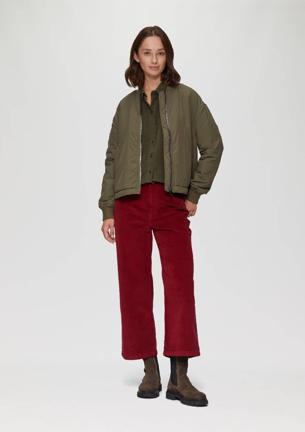 s.Oliver Cordbluse im Relaxed Fit mit Naht-Details Cyber Monday