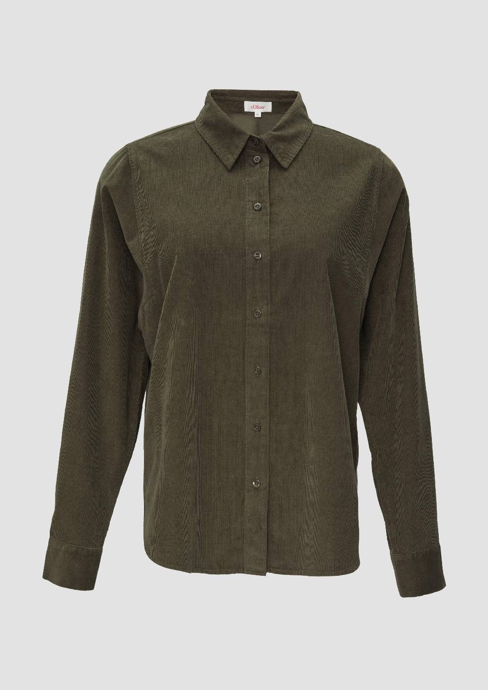s.Oliver Cordbluse im Relaxed Fit mit Naht-Details Cyber Monday